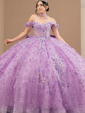 NEW LILAC Tulle & Lace Sweetheart Evening Gown Floor Length Embellished 8415JQ